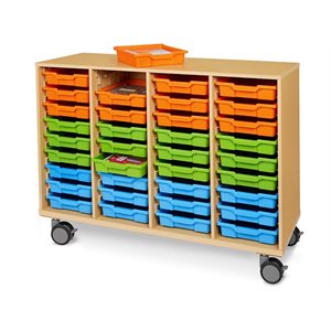 Flex-Space Centre de rangement mobile à 36 plateaux - Érable moderne