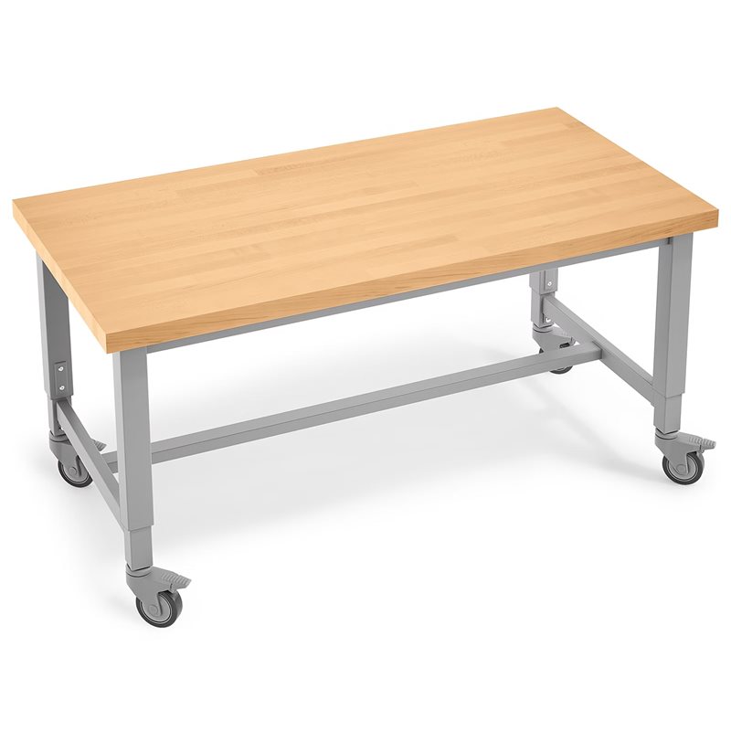 Table de travail mobile Modern Edge à dessus en bloc de boucher