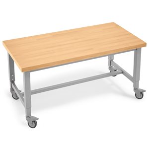 Table de travail mobile Modern Edge à dessus en bloc de boucher