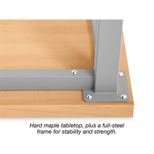 Table de travail mobile Modern Edge à dessus en bloc de boucher