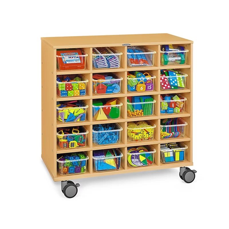 Flex-Space Mobile Clear-View 20-Bin Storage Center - Érable moderne