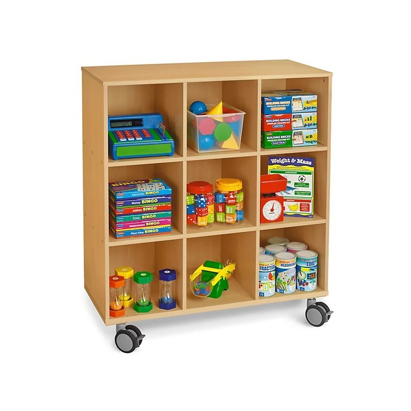 Flex-Space Mobile 9-Cubby Storage Unit - Modern Maple