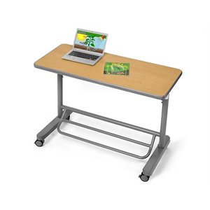 Flex-Space Mobile Standing Desk for Two - Modern Maple
