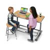 Bureau debout mobile Flex-Space pour deux - Érable moderne