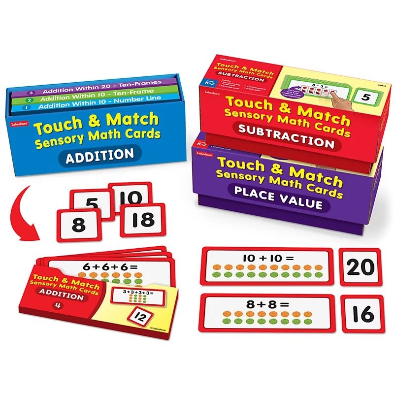 Cartes mathématiques sensorielles Touch & Match - Ensemble complet
