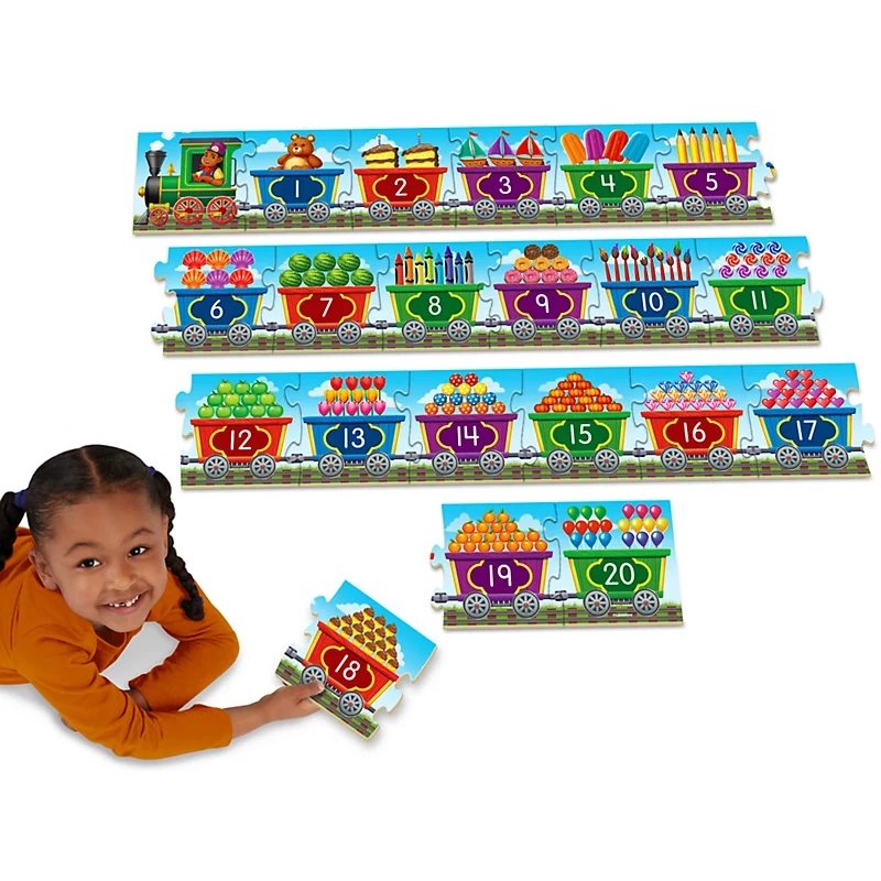 Puzzle de plancher de train de nombre Puzzle de plancher de train de nombre