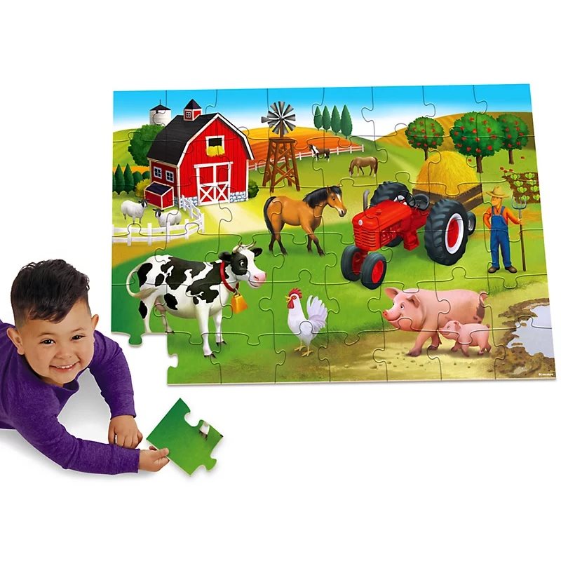 Puzzle sur le sol de la ferme Puzzle sur le sol de la ferme