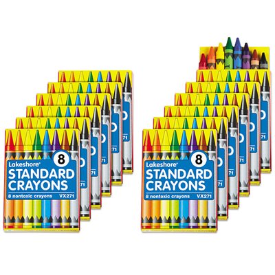 Standard Crayon Pack - 8 Colour - Dozen