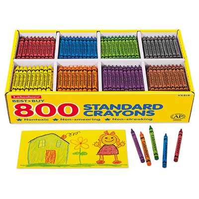 Best-Buy Crayons standard - Boîte de 8 couleurs